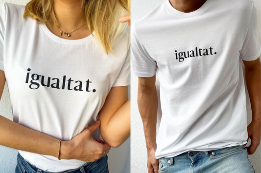 Samarreta igualtat. Dia de la Dona. Dona i unisex. Cottó 100% orgànic. Catalan Words.