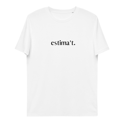 Samarreta estima't blanca unisex. 100% cotó orgànic. Botiga online Catalan words. Productes en català.