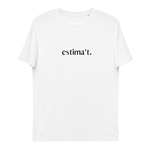 Samarreta estima't blanca unisex. 100% cotó orgànic. Botiga online Catalan words. Productes en català.