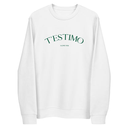 Dessuadora t'estimo. Catalan Words. Unisex. Productes en català.